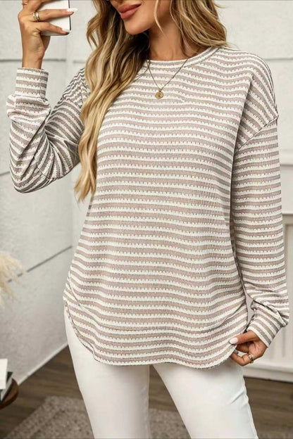 Waffle Knit long Sleeve Top