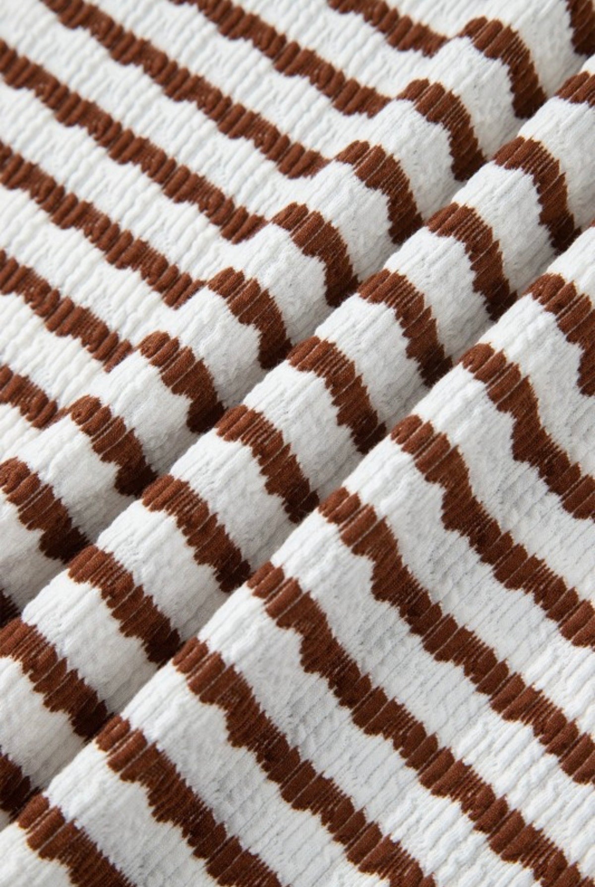 Stripe Textured Knit 3/4 Sleeve Top