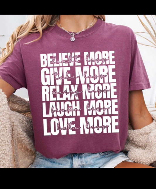 Believe More Graphic T-Shirt (berry)