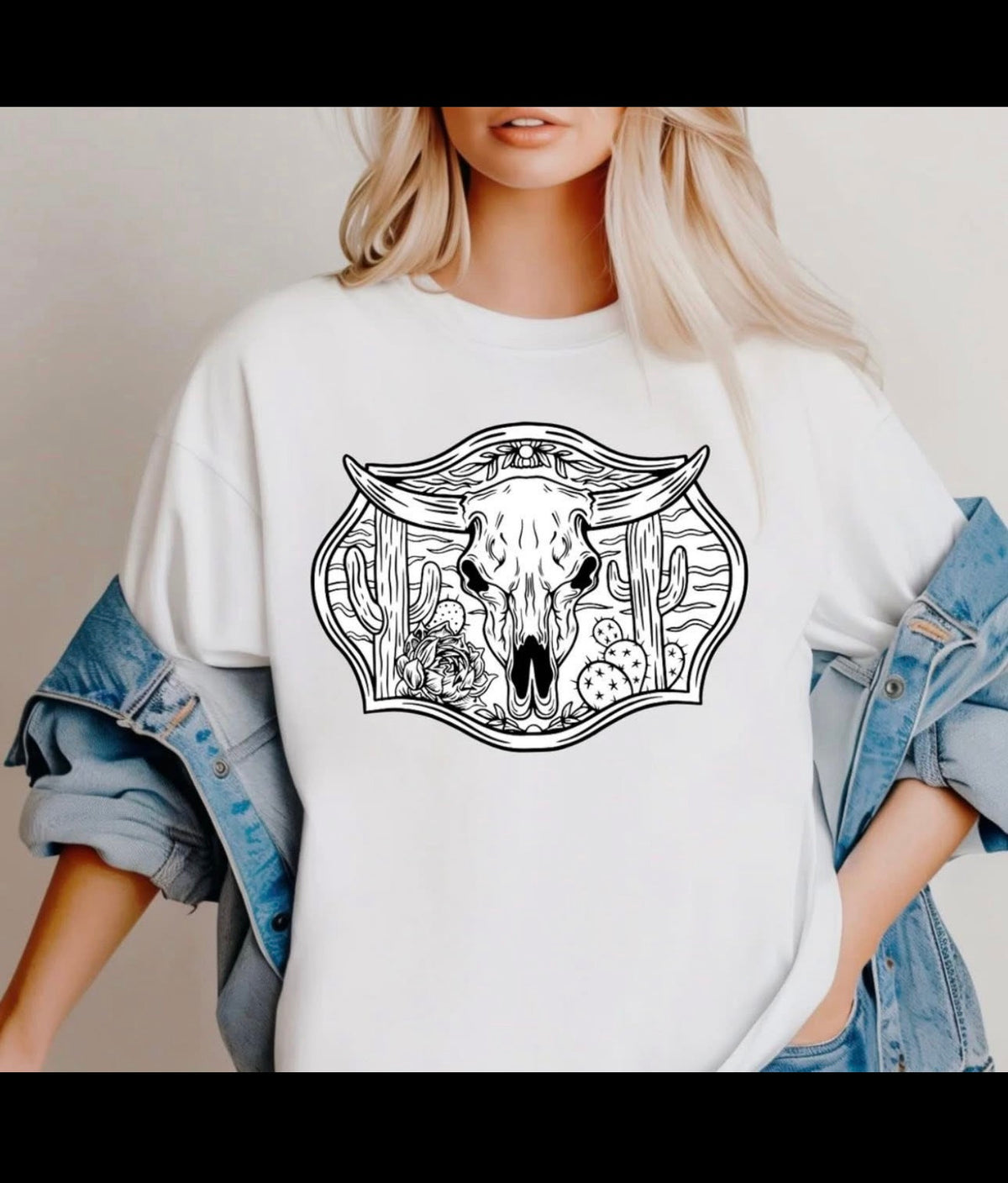 Skull Head Graphic T- Shirt (white)